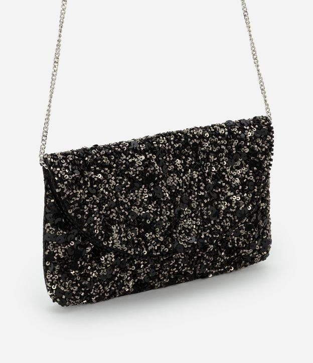 Bolsa Pequena com Alça Transversal com Paetês e Miçangas - 1