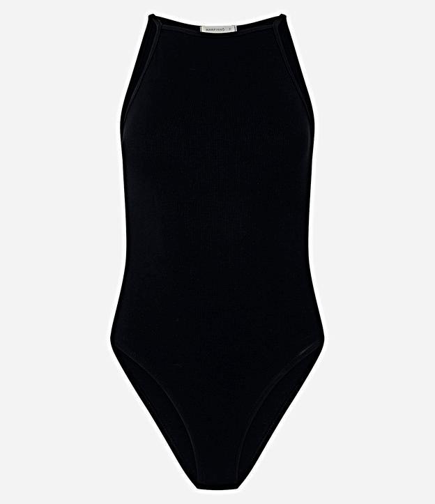 Body Canelado em Ribana com Decote Reto - 1