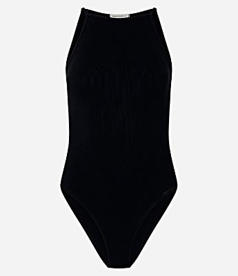 Body Canelado em Ribana com Decote Reto