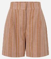 Short Listrado Cintura Alta em Algodão com Fio Metalizado - 1