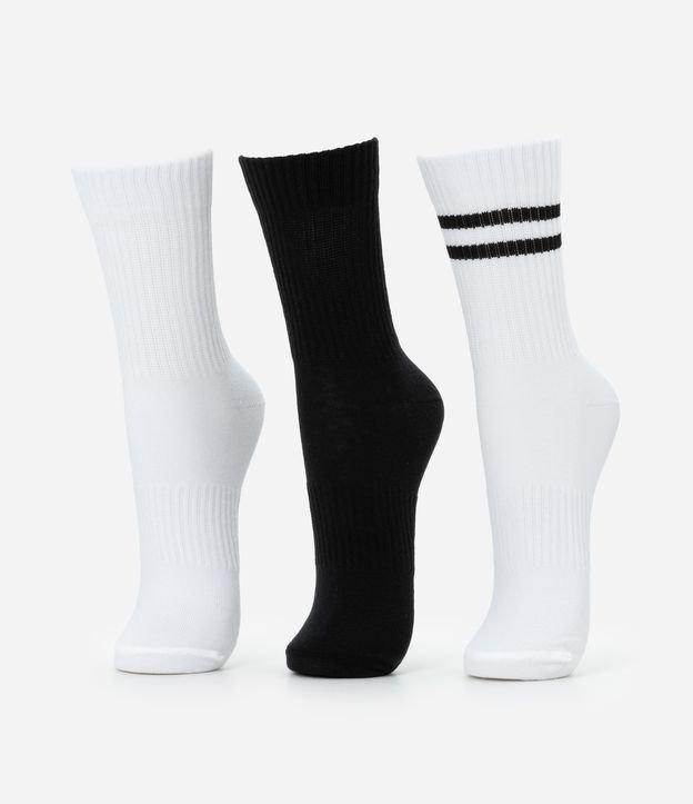 Kit 03 Meias Cano Médio Esportivo em Algodão - 1
