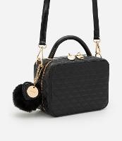 Bolsa Câmera Bag com Alça Transversal e Pompom - 1