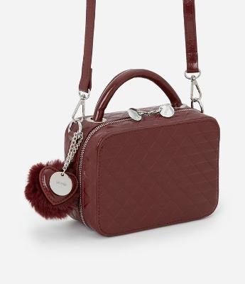 Bolsa Câmera Bag com Alça Transversal e Pompom