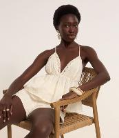 Short Cintura Alta em Cambraia com Efeito Amassado - 2