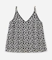 Regata em Crepe Acetinado Poá com Alça Larga Curve & Plus Size - 1