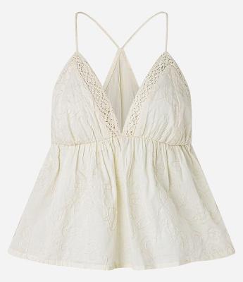 Blusa de Alcinha em Cambraia Abstrata com Textura Floral