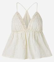 Blusa de Alcinha em Cambraia Abstrata com Textura Floral - 1