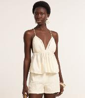 Blusa de Alcinha em Cambraia Abstrata com Textura Floral - 2