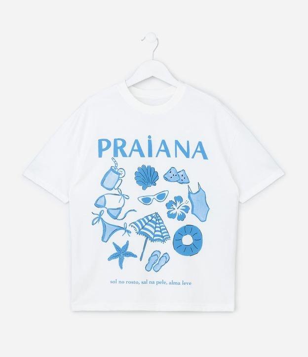 Camiseta Infantil Over com Estampa Praiana - Tam 5 a 16 Anos - 1