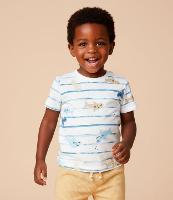 Camiseta Infantil com Estampa de Listras Fundo do Mar - Tam 1 a 6 Anos - 2