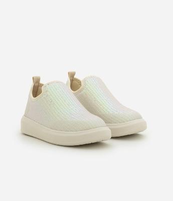Tênis Infantil Slip On com Paetê - Tam 20 ao 27