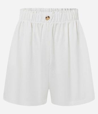 Short Runner em Viscolinho com Botão no Cós