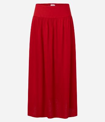 Saia Evasê Longa em Viscolinho com Lastex no Còs