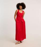 Saia Evasê Longa em Viscolinho com Lastex no Còs - 3