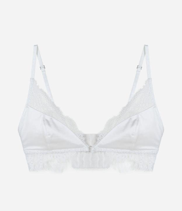 Sutiã Top em Microfibra com Renda e Recorte Acetinado - 1