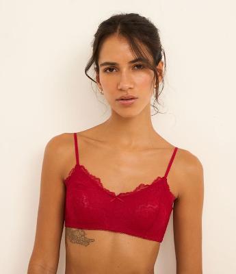 Sutiã Top em Renda Floral