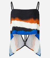 Saída de Praia Blusa Cropped em Viscose com Estampa Aquarelada - 1