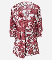 Saída de Praia Vestido Curto em Viscolinho com Estampa Floral - 1