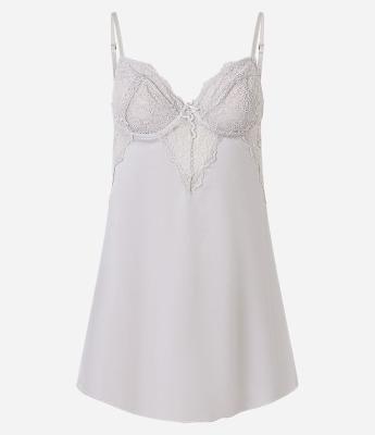 Camisola Sem Bojo em Microfibra com Renda no Busto