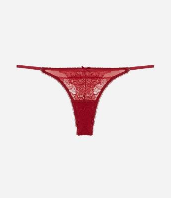 Calcinha String Fio Duplo em Renda Floral