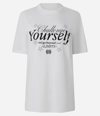 Camiseta em Algodão com Estampa Frente e Costas Challenge Yourself