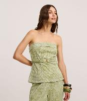 Blusa Sem Alça com Decote Virado e Bordado Bastrado - 2