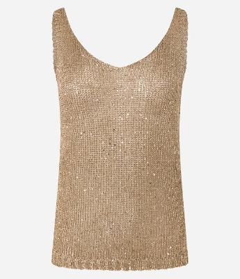 Blusa em Tricô com Fios e Paetês Metalizados