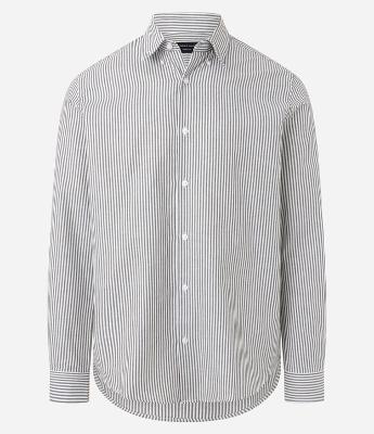 Camisa Regular em Oxford com Listras