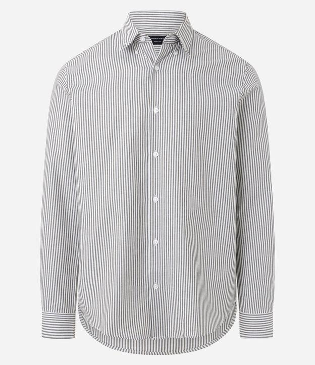 Camisa Regular em Oxford com Listras - 1