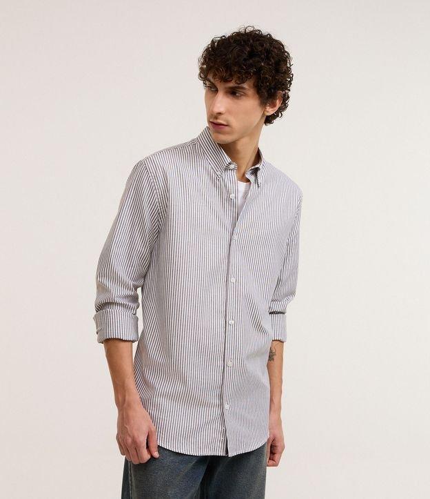 Camisa Regular em Oxford com Listras - 3