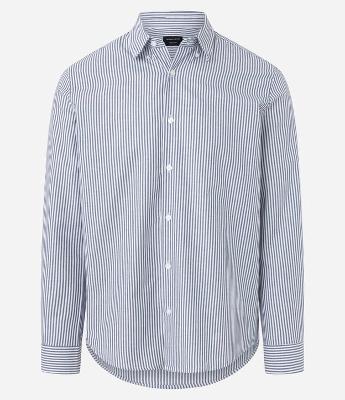 Camisa Regular em Oxford com Listras