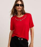 Camiseta T-shirt em Viscose com Aplicação de Strass - 2