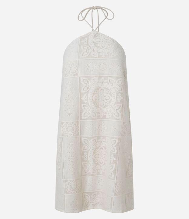Vestido Frente Única com Amarração e Textura Floral - 1