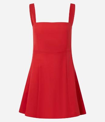 Vestido Curto Peplum com Decote Reto