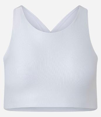 Top Halter Esportivo em Microfibra Brilhante com Recortes Traseiros