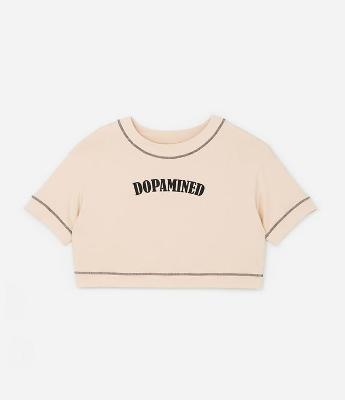 Camiseta Overcropped Esportiva com Estampa Dopamined Curve & Plus Size