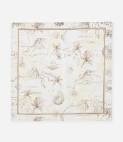 Lenço em Cetim com Estampa Praiana - 1