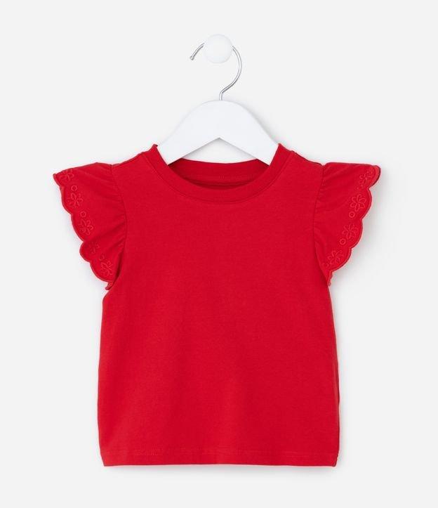 Camiseta Infantil com Babadinho nas Mangas - Tam 1 a 6 Anos - 1