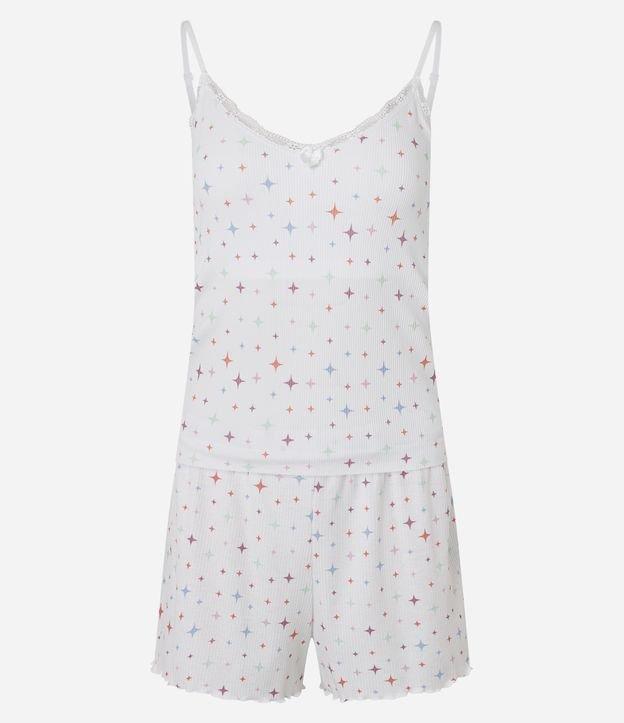 Pijama Short Doll Seamless com Estampa de Brilhinhos - 1