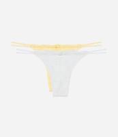 Kit 02 Calcinhas String Fio em Renda Floral - 1