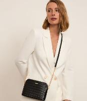 Bolsa Transversal Pequena com Efeito Tressê e Alça de Corrente - 1