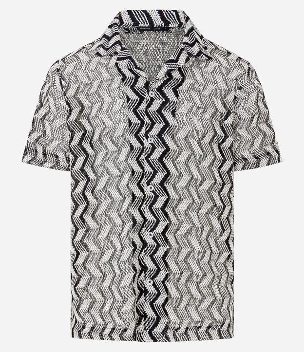 Camisa Comfort com Estampa Zig Zag Texturizada - 1