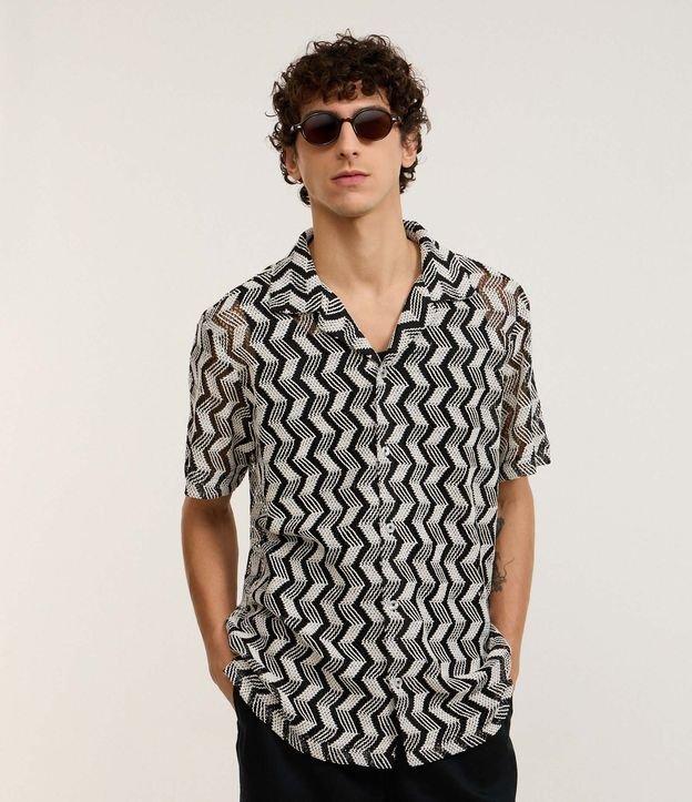 Camisa Comfort com Estampa Zig Zag Texturizada - 2