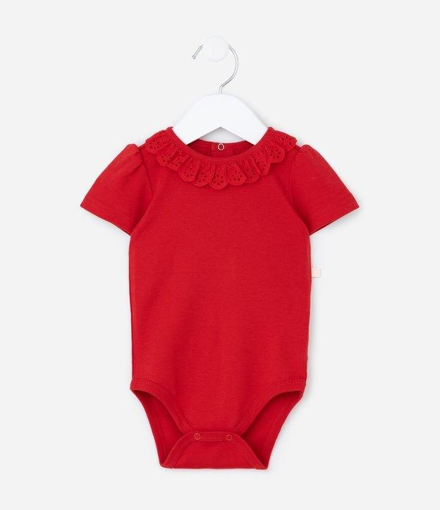 Body Infantil com Babado de Broderie - Tam 0 a 24 Meses - 1