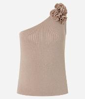 Blusa Ombro Só em Tricô com Flor no Ombro - 1