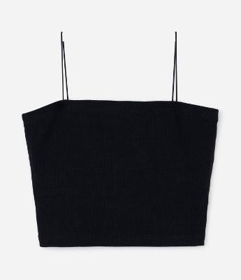 Top Reto Infantil com Alça Canelado - Tam 7 a 14 Anos