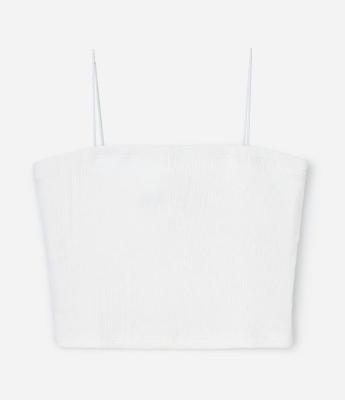 Top Reto Infantil com Alça Canelado - Tam 7 a 14 Anos