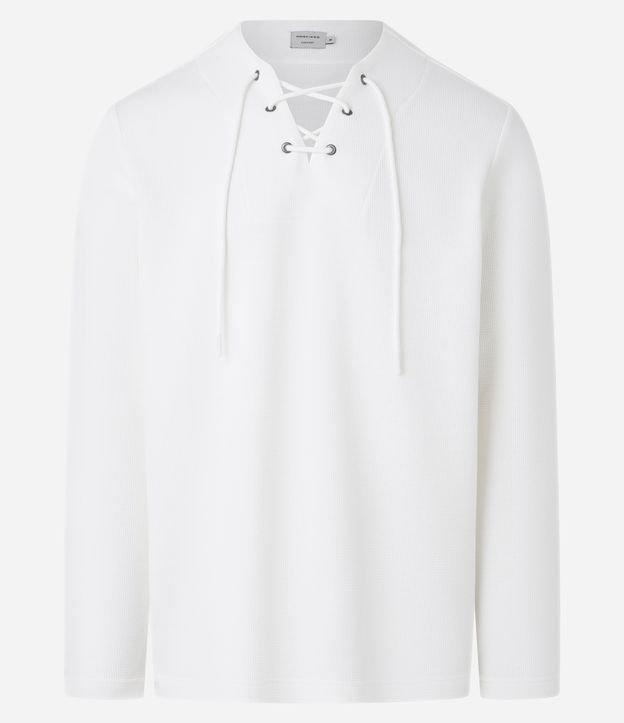 Bata Comfort Texturizado com Gola V e Amarração - 1