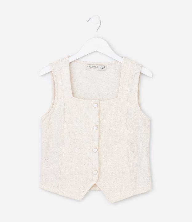 Blusa Infantil com Abotoamento de Corações Texturizada - Tam 5 a 14 Anos - 1