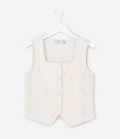 Blusa Infantil com Abotoamento de Corações Texturizada - Tam 5 a 14 Anos - 1